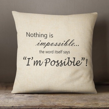 Cream Chenille Cushion - Nothing is Impossible